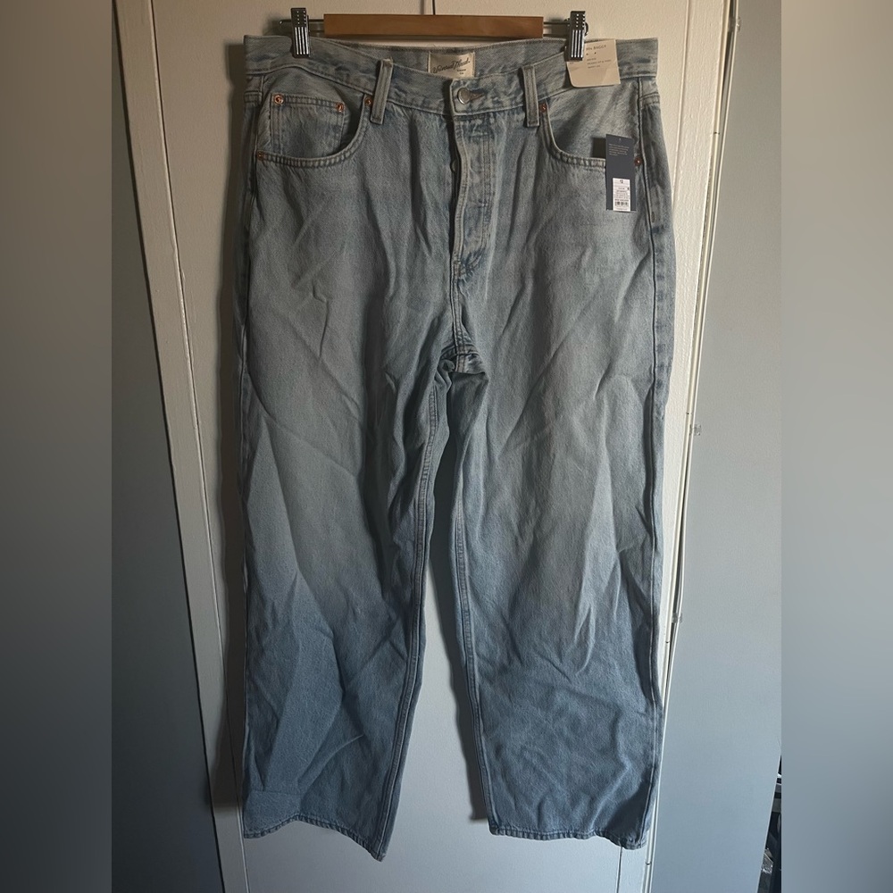 New Womens Baggy Jeans Size 12 Mid Rise Relaxed Hip & Thigh By Universal Thread